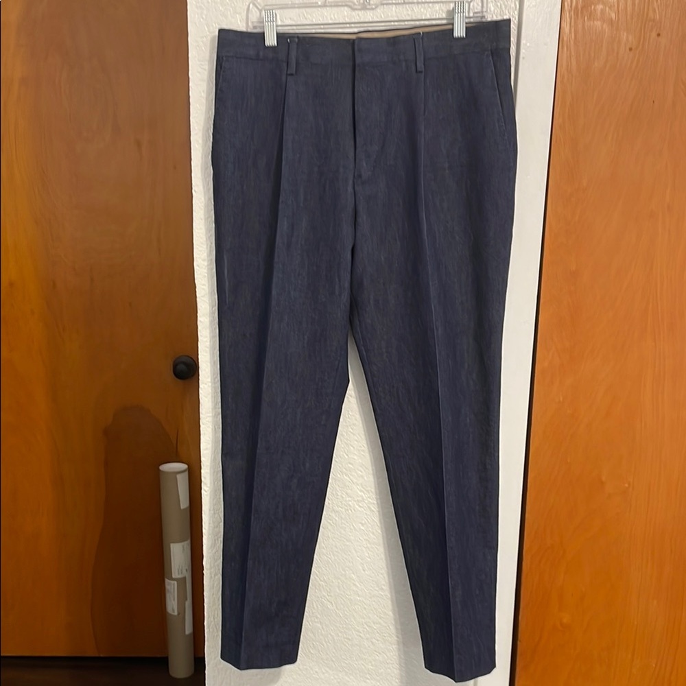 Banana Republic Navy Blue Pleated Trousers